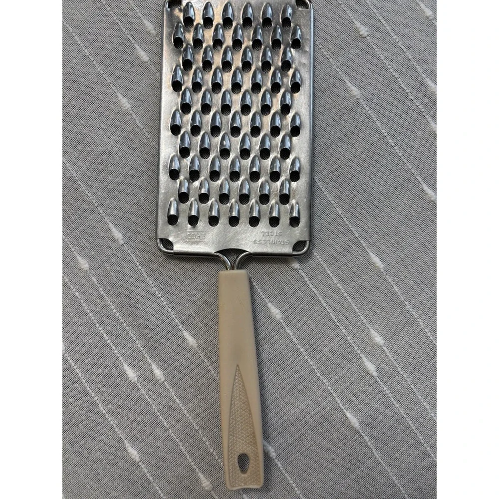 Ekco VTG Stainless Steel Hand Held Veggie Cheese Grater Zester Almond Handle 10